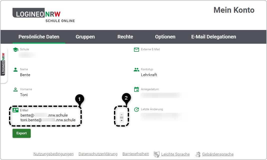 Die Primäre E-Mail-Adresse | Netzwerk-Moodle